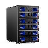 6 Schacht Festplattengehäuse mit Lüfter für 2,5/3,5“ SATA HDD/SSD mit USB A/C 3.2 Gen 2,...