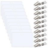 Namensschilder (10 Stück), 100 * 62 mm Kunststoff Namensschild, Mit Clip, Transparente PVC, Für...