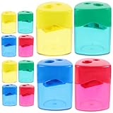 Alipis 12 Stück Teiliges Bunter Doppelloch Hand anspitzer Leicht mit Verstellbarer Spitzenstärke...