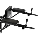 Physionics® Dip-Station - zur Wandmontage, 4 rutschfeste Haltegriffe, verstellbar, mit Polsterung...