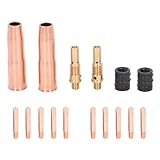 MIG Schweißbrenner Zubehör Set 16 Stück, Messing Spitzen Düsen Diffusor Adapter - Robust,...