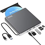 Externe Blu Ray CD DVD Laufwerk USB 3.0 Type C Externer CD/DVD Blu-ray Brenner Writer 3D BD Portable...