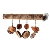 HIAKDOFT Papageien Sitzstange aus Natürlichem Holz mit Kleinen Kauspielzeugen Robustem...