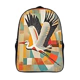 KWFYBEHZ Storch Schulrucksack Teenager Schulranzen Freizeit Rucksack Wildtiere School Bag Backpack...