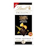 Lindt Schokolade EXCELLENCE 100 % Kakao und Orange Tafel | Extra intensiv | Mit 100 % Kakaoanteil...