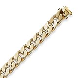 Schmuck Krone 8mm Armband Armkette Panzerarmband aus 750 Gold Gelbgold massiv, 21cm