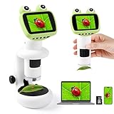 GuKKK Mikroskop für Kinder,2.0' IPS digitales Mikroskop 1000X Handheld Microscope 1080P HD...