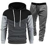 Trainingsanzüge für Herren, 2-teilig, Trainingsanzug, Sport-Set, Farbblöcke, Kapuzenpullover,...