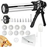 GAMKII Churro Maker Maschine Stailness Stahl Churrro Gun Kit mit 4 Scheiben für Hohle Churro, 5...