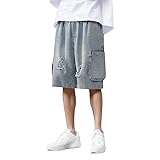 Herren Sommermode Freizeit Denim Shorts Herren Sommer amerikanische Freizeithose locker Hosen...