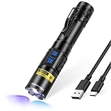 DARKBEAM UV Taschenlampe Schwarzlicht 365nm & 395nm, LED Taschenlampen Ultraviolett USB Aufladbar...