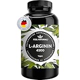 L-Arginin - 365 vegane Kapseln - 4500mg pflanzliches L Arginin HCL aus Fermentation (davon 3750mg...