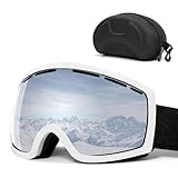 Fouvin Skibrille, Snowboard Skibrille für Damen Herren, Anti Beschlag mit sphärischer abnehmbarer...