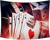 Wandteppich Spielkarten 240x260 cm Groß Wandteppiche Würfel 3d Druck Wandbehang Tapisserie...