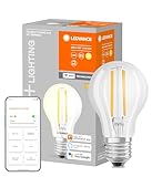 LEDVANCE Smarte LED-Lampe mit WiFi Technologie, Sockel E27, Dimmbar, Warmweiß (2700 K), ersetzt...