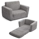 BEJOY Kindersofa Aufklappen 2 in 1 Schlafsofa, Kindersessel, Sherpa Kinder Couch Ausklappbar Kinder...