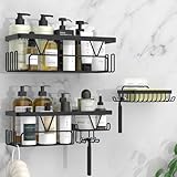 Kegii Duschablage ohne Bohren, 3 Stück Duschregal Badezimmer Regal Organizer, Badregal Duschkorb...
