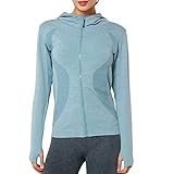 Yvette Damen Laufjacke Sportjacke Langarm Trainingsjacke Sweatjacke Für Yoga Fitness Laufen,Blau,M