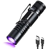 MOWETOO UV Taschenlampe Aufladbar - Mini LED UV Lampe Schwarzlicht Taschenlampe, 395nm Zoombare...