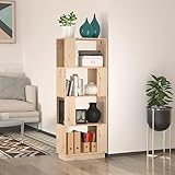 QJBSAVVA Bücherregal aus massiver Kiefer 51x25x132 cm schmaler Regalschrank als Raumteiler mit viel...