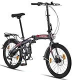 Licorne Bike Phoenix 2D 20 Zoll Aluminium Faltrad Klapprad Scheibenbremse Discbremse Faltfahrrad...
