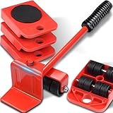 Retoo Möbel Transportroller Set, 4 Möbelroller & 1 Lastenheber, Möbel Gleitsystem mit...