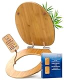 ADOB WC Sitz Klobrille Bambus dunkel aus echtem Bambus mit Absenkautomatik Bamboo natur, 33325