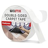 WELSTIK Doppelseitiges Teppichklebeband - strapazierfähig für Teppichböden, Stark klebend,...