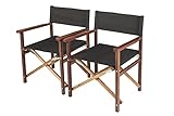 MaximaVida Regiestuhl Cannes schwarz 2 Stück - aus exklusivem Mahagoni Hartholz