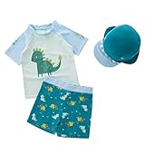 amiyan Kinder Jungen Badeanzug Bademode Schwimmbekleidung Uv-Schutz Dinosaurier Bade-Set mit Hut 80...
