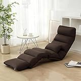 Verstellbarer Bodenstuhl Liege Bett - 6 Positionen Klappsofa mit Kissen für Wohnzimmer,...
