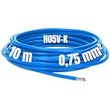 Kalitec 10 Meter H05V-K 0,75 mm² blau Verdrahtungsleitung I Aderleitung I PVC Einzelader I Litze...