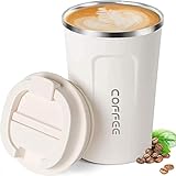 ERBO Kaffeebecher to go, Thermobecher Edelsthal, Auslaufsicher Kaffeetasse Kaffeebecher mit Deckel,...