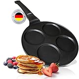 endusor Pancake Pfanne Spiegeleipfanne - Ø26cm mit [PowerShield]-Beschichtung | Induktion Ceran Gas...