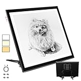 WELZK 3-Farben A3 Light Pad mit eingebautem Ständer, 42×32 cm Leuchttisch A3, Seitentasten Bright...