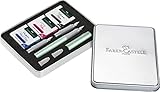 FABER-CASTELL 201513 - Kalligrafie Set Grip, Pearl mint, Füller F mit Ersatzfedern 1,4 mm und 1,8...