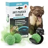 greate 4X Marderschreck Duft Kugeln inkl. Halterung - Sofortige & langfristige Marderabwehr Auto -...