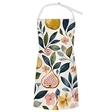 NTVOWPZO Schürze für Damen mit Taschen, Kochschürzen für Herren, Feigen und Birnen,...