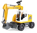 Lena Worxx Schaufelbagger Liebherr A918 Compact Litronic 48 cm, Bagger Spielzeug mit 360° drehbarem...
