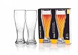 Ritzenhoff & Breker Weizenbierglas 0,5 Liter, 2er Set, Weißbiergläser NOA, mit Verzierung,...