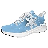 Weihnachts-Hänge-Schneeflocken-Hintergrund, personalisierte Sneaker, leichte Wanderschuhe,...