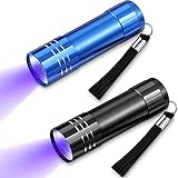 2 Stück 9 LED UV Taschenlampe Mini Ultraviolett Lampe Handheld Taschenlampe Tragbare Schwarzlicht...