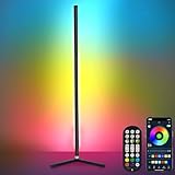 LED Stehlampe Wohnzimmer，125cm Ecklampe RGB Dimmbar mit Fernbedienung und APP, Abnehmbar...