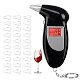 Alkoholtester, Polizeigenau Promillemessgerät Professioneller Alkoholmessgerät mit 30 Mundstücke,...