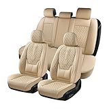 Coverado Sitzbezüge Auto Vorne und Hinten 5 Stück - Kunstleder Autositzbezüge mit...