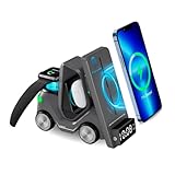 5-in-1-Ladegerät für Gabelstapler, Wecker in Auto-Form, kabelloses Handy-Ladegerät, Digitaluhr...