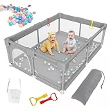 Laufstall für Kinder, Laufgitter Baby mit Saugnäpfen, Laufstall für Babys, Bietet Einen...