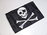 generisch Pirat mit Knochen Fahne/Flagge 30x45 cm mit Hohlsaum