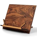 TILISMA-Handgefertigter Kochbuchhalter aus Holz-Buchhalter aus Nussbaumholz für freihändiges Lesen...
