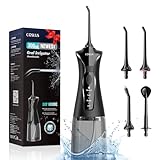 COSLUS Munddusche Kabellos Elektrischer Zahnreiniger: 4 Modi Mundduschen Kabellos 300ml Wassertank...